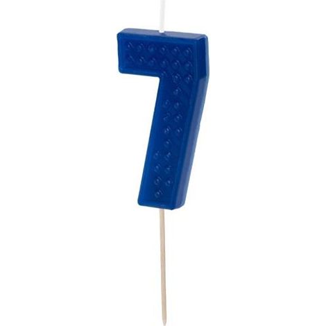 Candela di compleanno 7 blu 6 cm