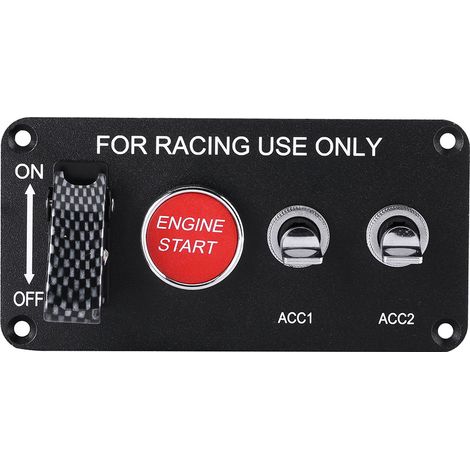 12V 4 groupes interrupteur à bascule panneau démarrage moteur bouton poussoir pour voiture de course (1/5)