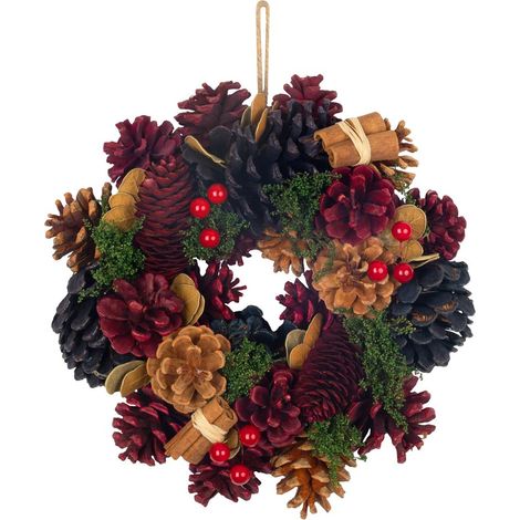 Kranz MagicHome Weihnachts, Hänge, blau-rot, 24 cm (1/3)