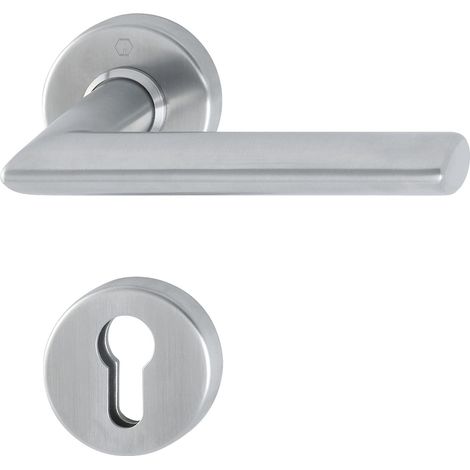 HOPPE Drückerhalbgarnitur STOCKHOLM, Edelstahl matt, TS 67-72mm, Stift 8 mm