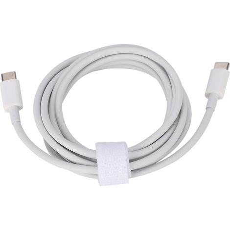 Câble de charge rapide en PVC 100 W 5 A, interface TYPE C mâle-mâle, pour ordinateur portable, tablette ou PC portable (2 m) (1/5)