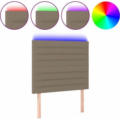 Maison Exclusive - Cabecero con luces LED tela gris taupe 90x5x11 (1/5)