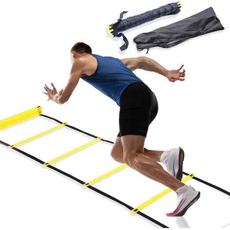 Agility Ladder Coordination Ladder with Heavy Duty Steps, 6 m, Football Coordination Ladder, Sport Ladder, Coordination Ladder for Coordination Training (1/5)