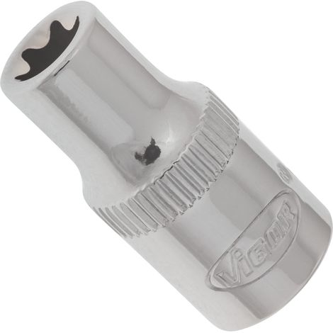 VIGOR T Steckschlüsseleinsatz, V2188N, 1/4 Zoll (6,3 mm) Vierkant, E Profil, SW E7 (1/2)