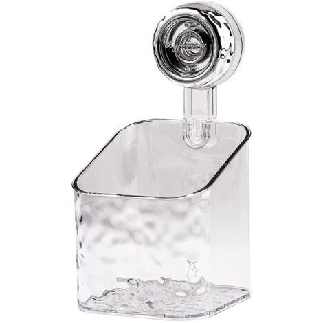 QORVA-Salle De Bains Etagere Ventouse,Étagère Avec Motif Glacier,Boîte De Rangement Mural Pour Toilettes,Peut être Renforcé Par Rotation,Rangement Des Serviettes Et Autres Articles Divers(S-blanc) (1/4)