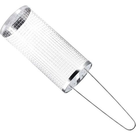 1 x Cestello per grigliate su ruote per grigliate all'aperto, griglia per barbecue rotonda portatile in acciaio inossidabile per campeggio all'aperto per verdure, patatine fritte, pesce (1/4)