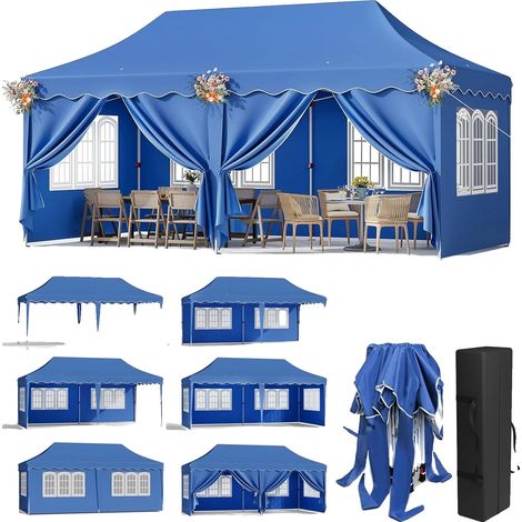 Tente de pavillon pop-up, imperméable, protection UV, cadre en aluminium robuste (1/2)