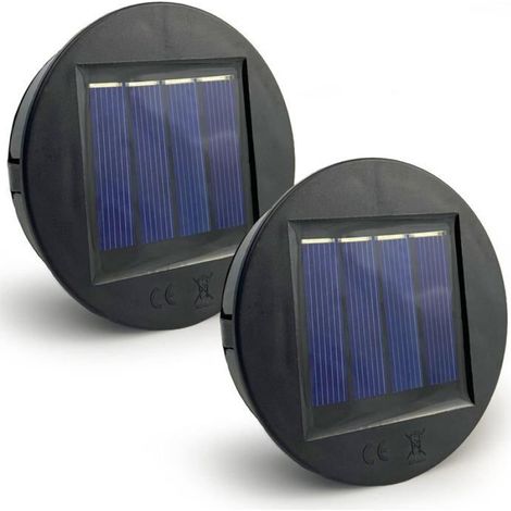 Lampes solaires remplacement 8cm diamètre, lot 2 LED étanche IP65 couvercles jardin bricolage
