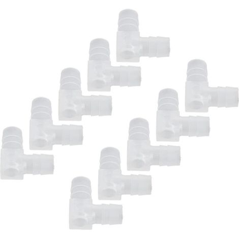 Lot de 10 Raccord coudé, Matériau PE, Résistant à l'usure, Pour tube silicone, Usage laboratoire alimentaire (1/4)