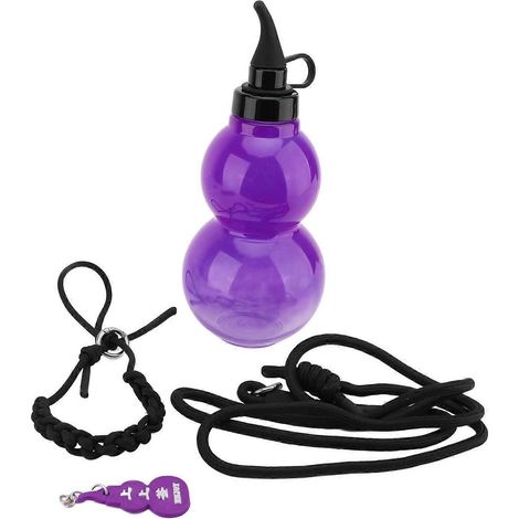 Kürbis-Sport-Wasserflasche 800ml, stoßfest, auslaufsicher, tragbare Kürbis-Trinkflasche für Reisen, Purp