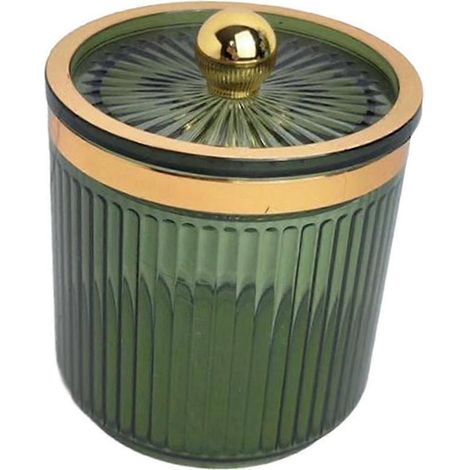 Organisateur de cosmétiques, boîte de rangement pour outils de maquillage, pot porte-cotons pour coiffeuse-Light Green (1/5)