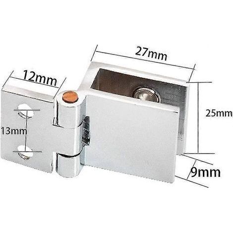 Charnière de porte vitrée, clip de fixation, charnière pour porte vitrée de placard de cuisine, vitrine, douche, support en acier inoxydable pour angle d'ouverture de porte de placard (1/4)
