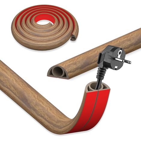 Wooden Floor Cable Cover, 3 m x 2 cm Flexible Wall Cable (1/5)
