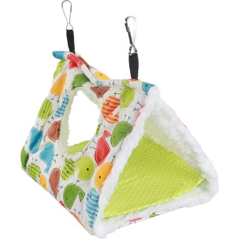 Hamac d'hiver chaud et épais pour oiseaux de compagnie, nid triangulaire suspendu pour perroquets. (1/5)