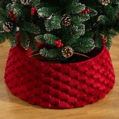 Jupe d'arbre de Noël, (557225cm) anneau d'arbre en peluche, anneau inférieur d'arbre de Noël rond, adapté à la décoration de fête de vacances (1/5)