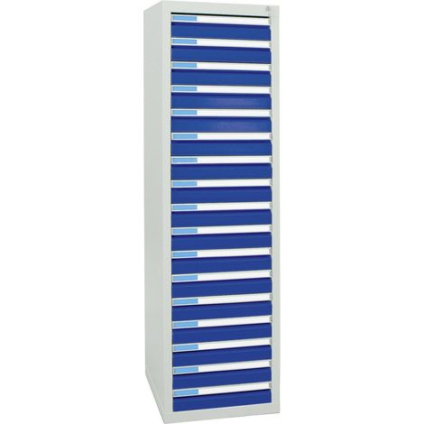 Stumpf Schubladenschrank Serie ESTA, 17 Schubladen enzianblau (17x100mm) (1/2)