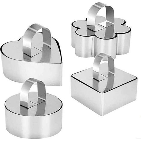 Cercle À Dessert - Acier Inoxydable 18/10 - Pour Gâteaux Et Pâtisseries - Lot De 4 (1/5)