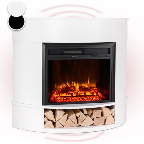 Klarstein Elektrokamin, Elektro Heizungen für Wohnzimmer & Innenräume, Elektrischer Kamin mit LED Flammen, Kamin Freistehend, Heizlüfter mit Timer, App-Control, Auto-Temperaturregelung, Heizung 1800W