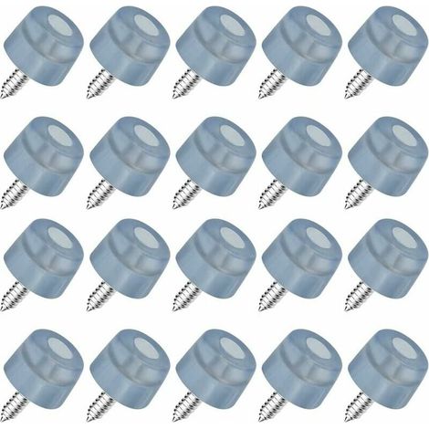 20 patins ronds pour meubles, embouts antidérapants en silicone, protection sols bois/carrelage/moquette, fixation par vis (1/4)