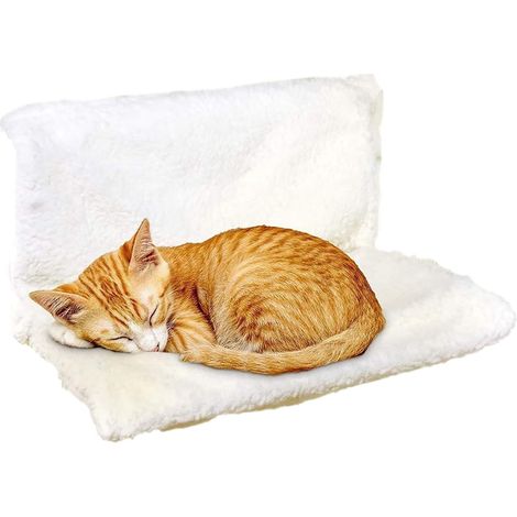 1 Hamac Radiateur Pour Chat, Structure Métal Robuste, Couverture Polaire Douce, Gris Et Beige, Intérieur (1/5)