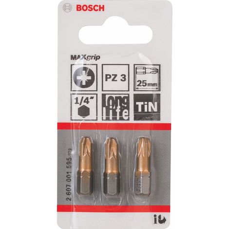 2607001595 - Kit 3 inserti da avvitatura , PZ 3 , 25mm .