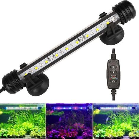 Lampe pour aquarium planté (39 cm) avec éclairage réglable pour poissons, luminosité ajustable, minuterie.