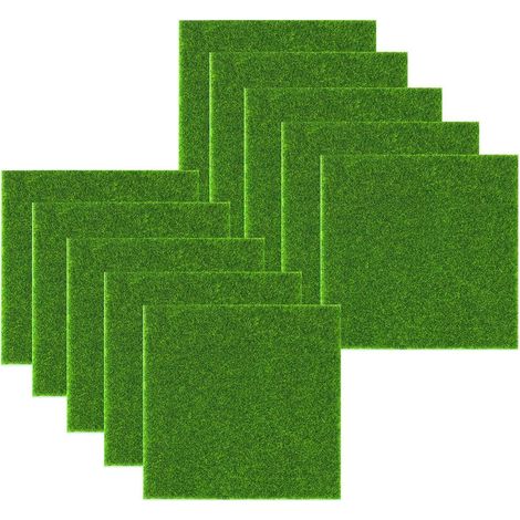Herbe de Mousse Miniature 15 X 15 cm Fausse Herbe Mini Simulation Gazon Pelouse Synthétique pour Jardin Miniature Fausse Herbe Maquette Jardins DIY Et Aménagement Paysager (1/5)