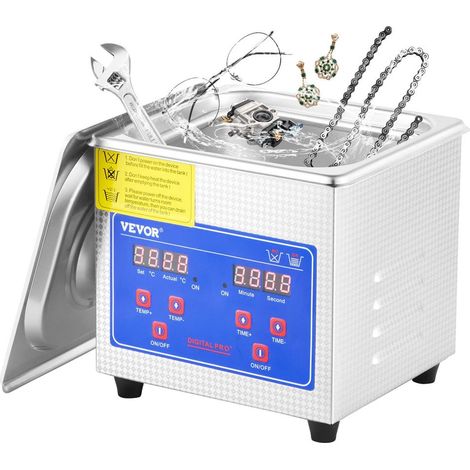Nettoyage ultrasonique efficace, nettoyeur digital 1,3 L avec chauffage 100 W, 40 kHz, applications variées (1/5)