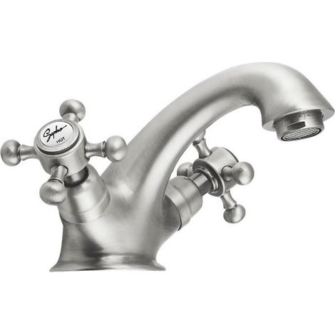 ANTEA Washbasin Mixer Tap avec Pop Up Waste, nickel brossé
