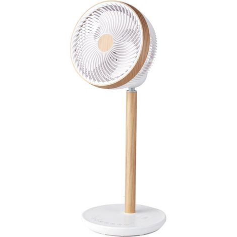 Ventilador De Pie Colibri Blanco/haya 25w 12vel 70x 28,5x28,5cm 3asp Motor Dc C/remoto Y Temporizador