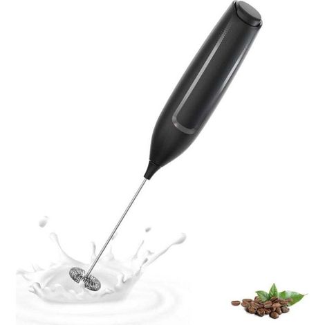 Mini espumador de leche eléctrico KZQ, potente batidor de acero inoxidable para café, latte, capuchino y chocolate caliente.