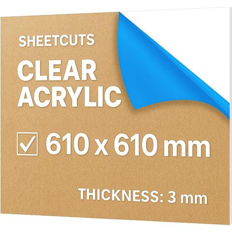 610mm x 610mm Clear Acrylic Sheet 3mm - Greenhouse Glass Replacement