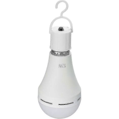 Ampoules LED de secours, lot de 2, multifonctionnelles, rechargeables, équivalent 12 W/60 W, lampe suspendue extérieure lumineuse 6000 K pour le camping en cas de panne de courant (1/4)