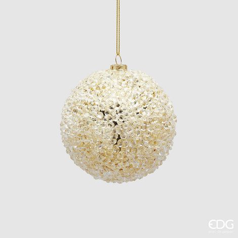 EDG Enzo De Gasperi Addobbo Natale Palla Diamond D 8,5 Cm Light Gold 1 Pz