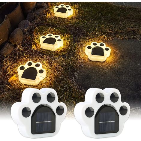 Solarbetriebene Gartenleuchten in Bärenpfotenform (2 Stück), LED-Außenleuchten für Wege, Rasenflächen und Gärten (warmes Licht) (1/5)