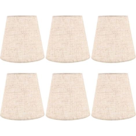 6 Pièces Lot de Abat-jours Lin Naturel à Clipser Mini Abat-jour pour Lustres et Lampes Murales Compatible Remplacement Polyvalent pour Éclairage Intérieur (1/5)