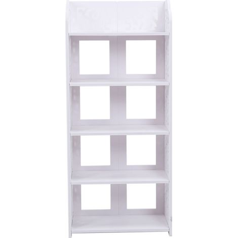 Etagère à Chaussures Blanc à 5 Niveaux Meuble de Rangement de Salle de Bain, Bibliothèque Ajourée, Organisateur de Rangement sur Pied, Etagère de Rangement pour Couloir, Salle de Bains, Salon (1/5)