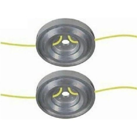 Lot de 2 têtes rechange pour débroussailleuse avec cadre en alliage conçu les débroussailleuses à tige droite et courbée, trou central 15 mm - (1/5)