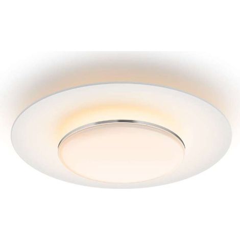 Philips Illuminazione - Plafoniera LED a soffitto, diametro 40 cm, 2700 K, 30 W, dimmerabile, bianco/cromo 929003315701 (1/5)