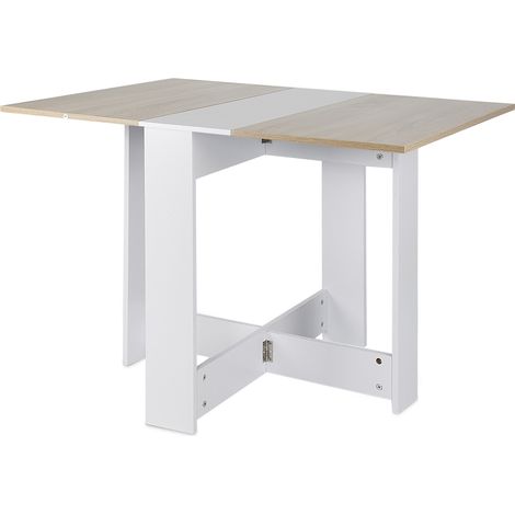 SiFree®Table à manger pliante de style contemporain  Table de cuisine pliable 1037673.4cm  bois blanc