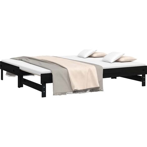 Sofá cama extraíble sin colchón negro 2x(90x190) cm vidaXL (1/5)