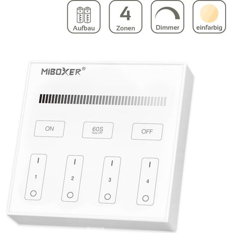 MiBoxer Wandschalter 4 Zonen Aufbau Dimmen Schalten batteriebetrieben B1 (1/5)