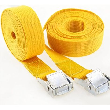 2 sangles de tension, kit de fixation avec sangle pour porte-vélos, porte-motos et porte-vélos, vert olive, 2,5 x 200 cm (1/5)