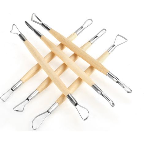 Kit de 6 outils double-face pour modelage cire et argile, sculpture et façonnage (1/5)