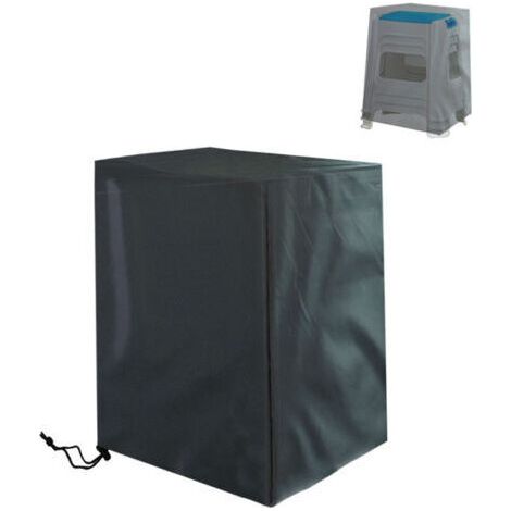 Stapelbare Gartenstuhl-/Sesselhülle, wasserdichtes 210D Oxford-Gewebe, UV-/regenbeständige Balkonabdeckung 68 x 68 x 120 cm (Schwarz, 2 Stück)