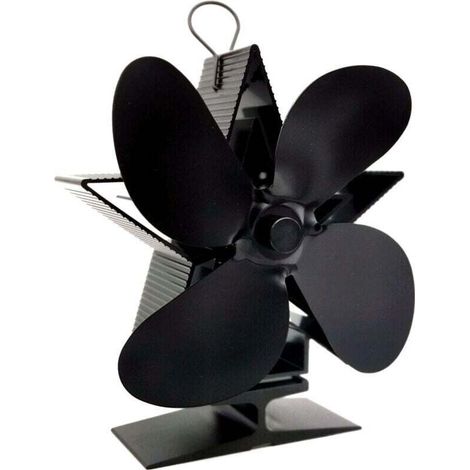 Fireplace Fan 4 Blades Heat Powered Thermometer Quiet Overheat Protection Gas Wood Stove (1/4)