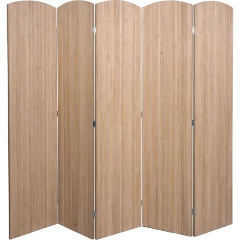 Paravento divisorio pieghevole in bambù 5 pannelli 170 x 204 cm per interni per garantire la privacy. Codice articolo: 040009267