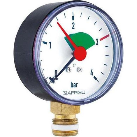 Heizungsmanometer HZ 63 0/4bar G3/8B m.PTFE rad Kl.2,5 (1/5)