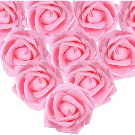 Artificielle Fleur Saint Valentin Tête de Décoration Toussaint Anniversaire Mariage Party Cérémonie,Rose 100PCS 7cm Rose Blanche Blanc foncé (1/5)