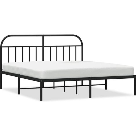 Maison Exclusive - Cadre de lit métal sans matelas et tête de lit noir 180x200 cm